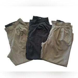 Cintas Comfort Polyester Work Golf Pants - Lot of 3 40” x 27” Black and Brown